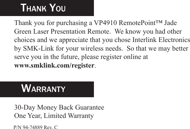 Page 12 of 12 - Jade-Range Jade-Range-Jade-Range-Universal-Remote-Jade-Presentation-Remote-Users-Manual-  Jade-range-jade-range-universal-remote-jade-presentation-remote-users-manual
