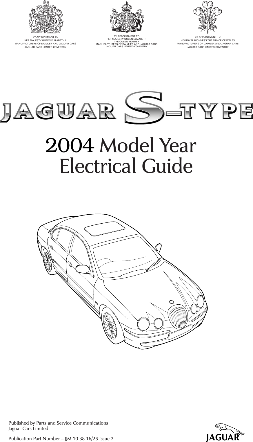 Jaguar S Type 2004 Users Manual X202 02.5/E COVER