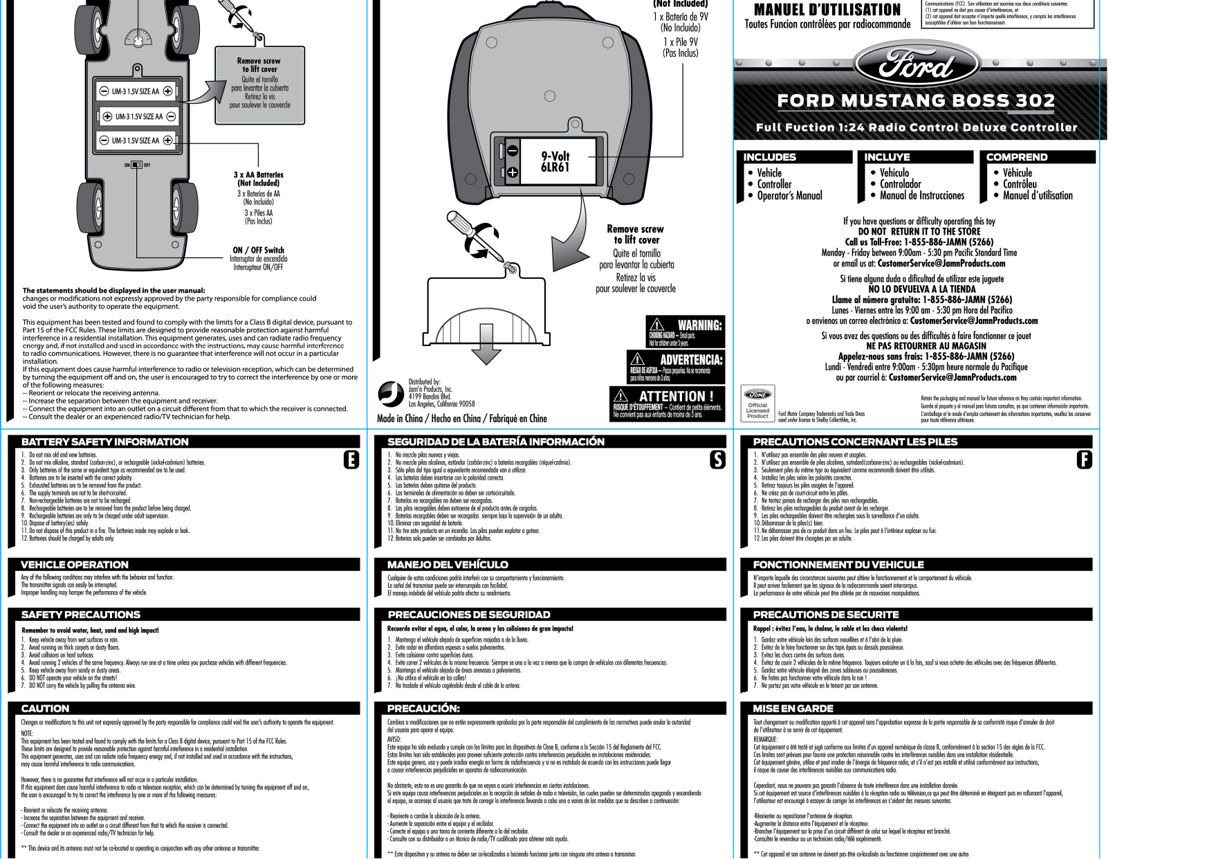 Jam n 20141049 FORD RADIO CONTROL CAR 1 to 24 User Manual Full page photo