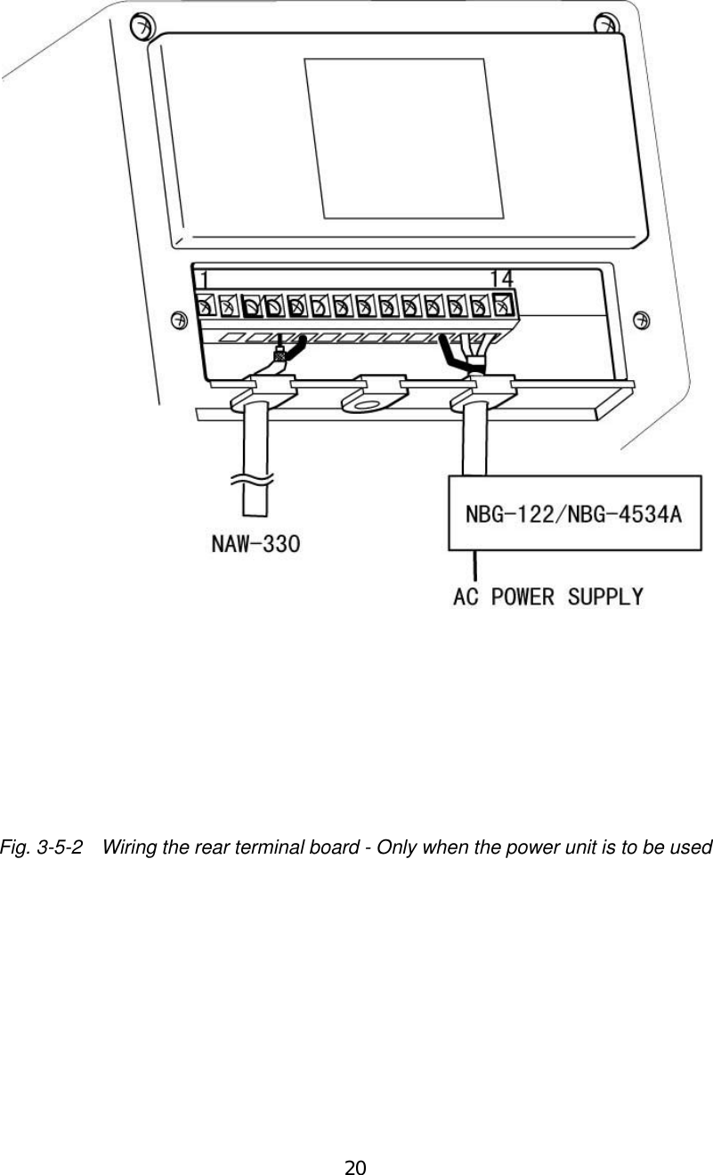 20Fig. 3-5-2  Wiring the rear terminal board - Only when the power unit is to be used