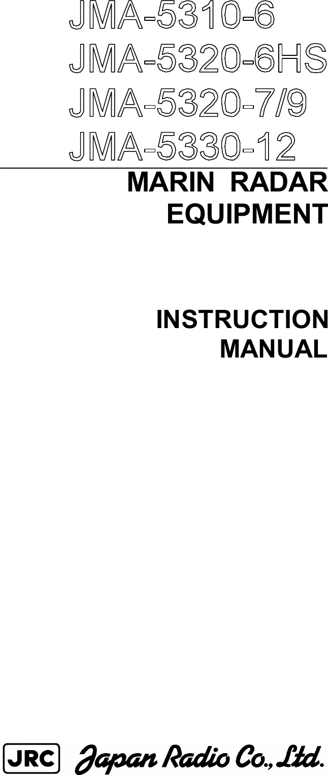  MARIN RADAR EQUIPMENT         INSTRUCTION MANUAL                      
