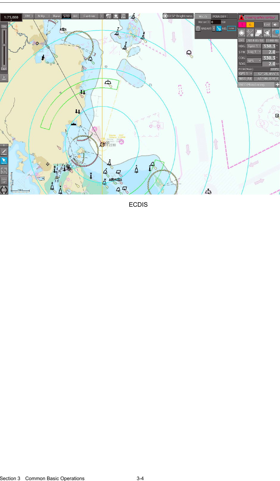  Section 3  Common Basic Operations  3-4     ECDIS 