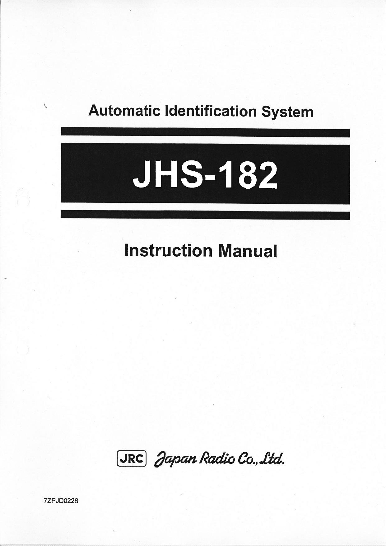 Japan Radio JHS182 Shipboard Automatic Identification System User
