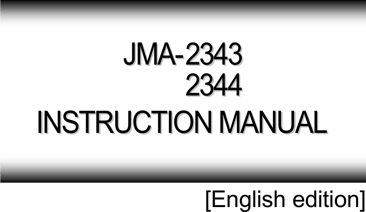   JJMMAA--  22334433    22334444  IINNSSTTRRUUCCTTIIOONN  MMAANNUUAALL  [English edition] 