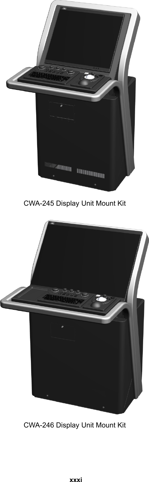  xxxi    CWA-245 Display Unit Mount Kit    CWA-246 Display Unit Mount Kit  