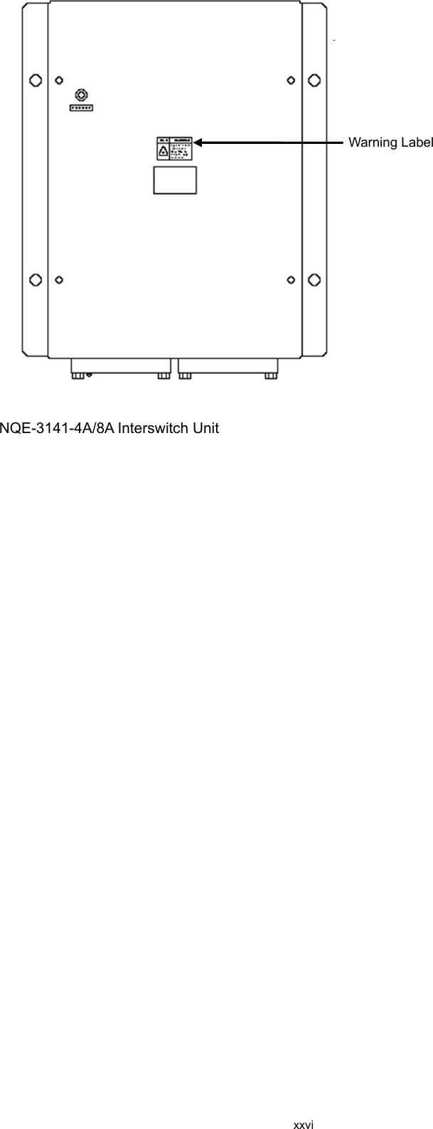  xxvi  NQE-3141-4A/8A Interswitch Unit    Warning Label 