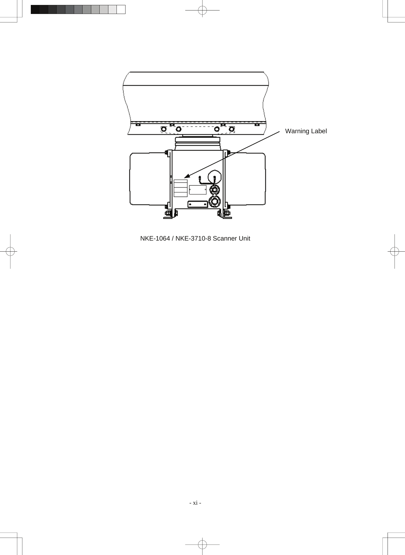  - xi - NKE-1064 / NKE-3710-8 Scanner UnitWarning Label 