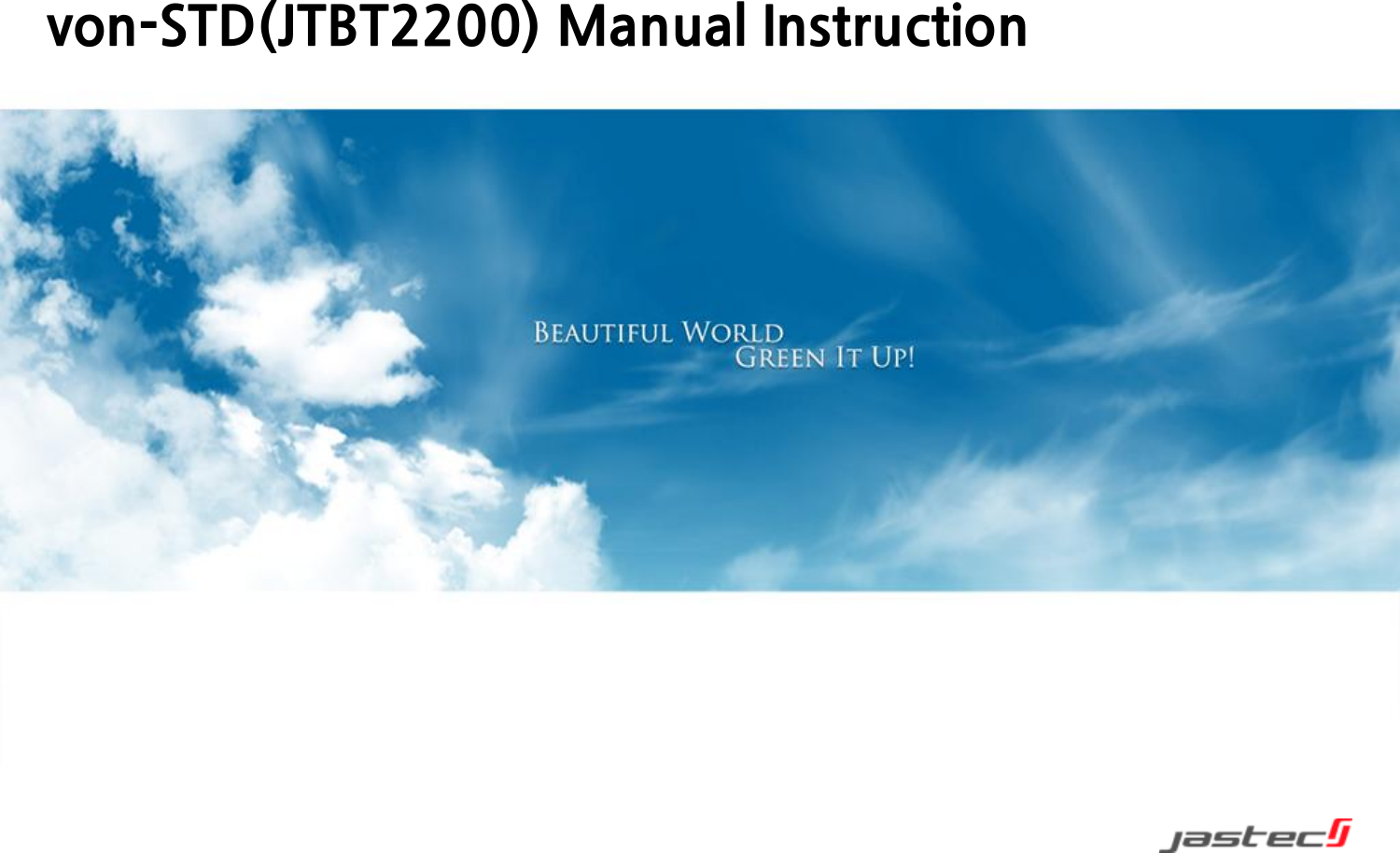 von-STD(JTBT2200) Manual Instruction 