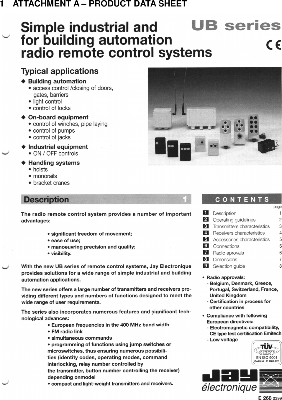 1  ATTACHMENT A – PRODUCT DATA SHEET