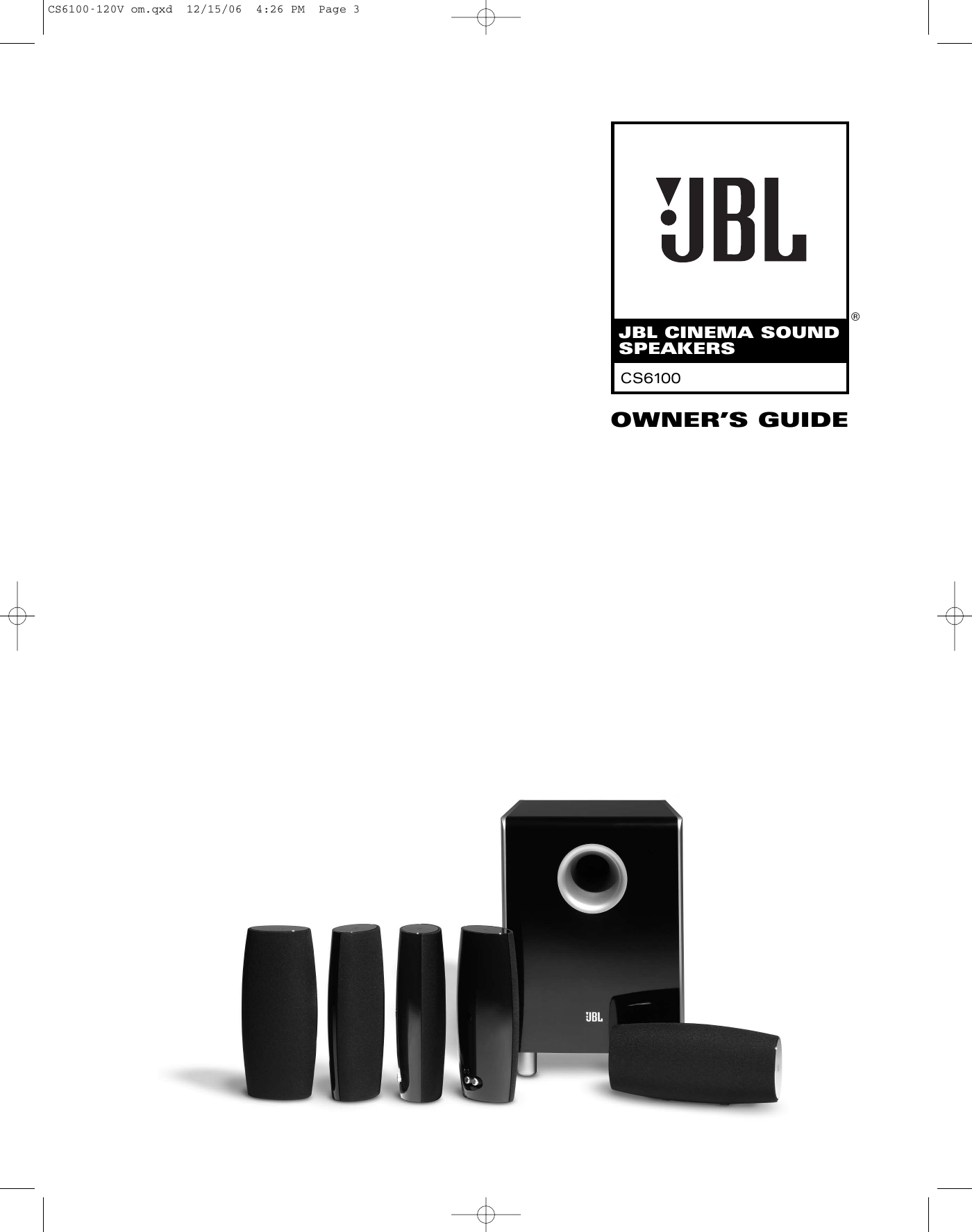Page 1 of 12 - Jbl Jbl-Cs6100-Users-Manual-  Jbl-cs6100-users-manual