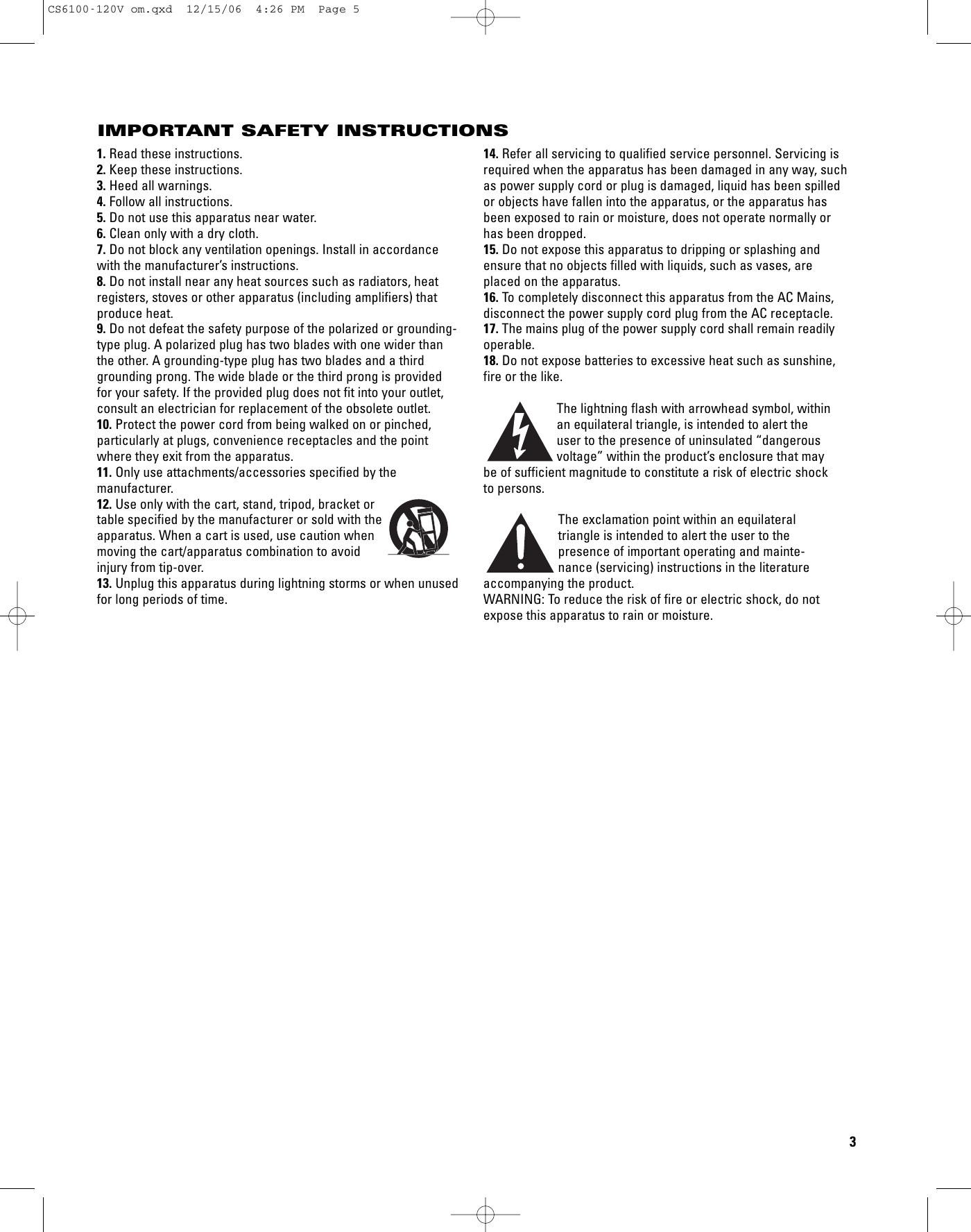Page 3 of 12 - Jbl Jbl-Cs6100-Users-Manual-  Jbl-cs6100-users-manual