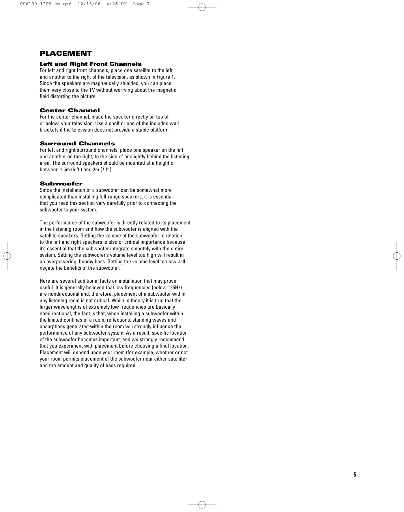 Page 5 of 12 - Jbl Jbl-Cs6100-Users-Manual-  Jbl-cs6100-users-manual