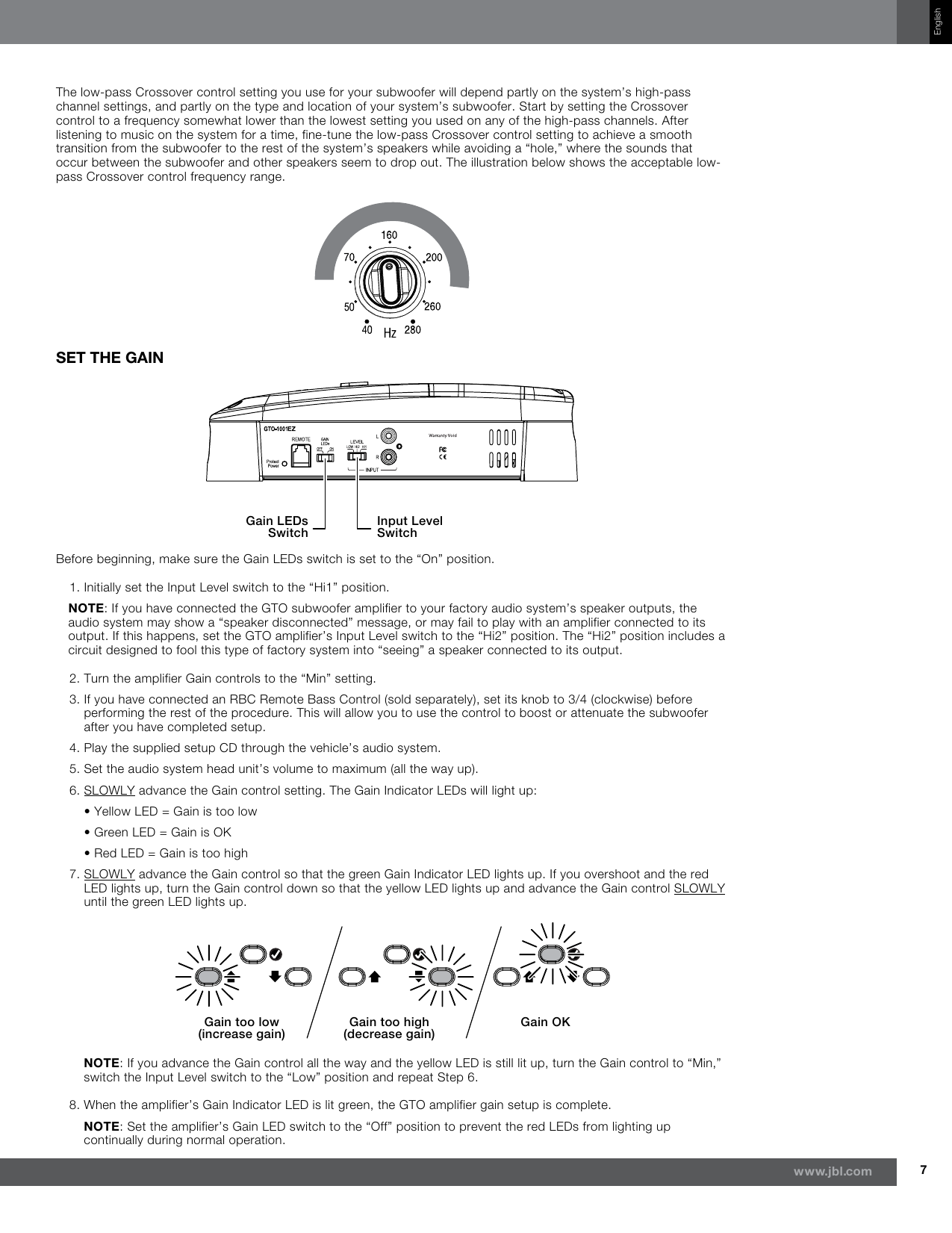 Page 7 of 11 - Jbl Jbl-Gto-1001Ez-Users-Manual-  Jbl-gto-1001ez-users-manual