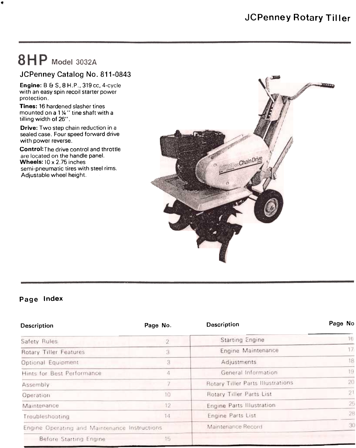 Jc Penney 3032b Users Manual