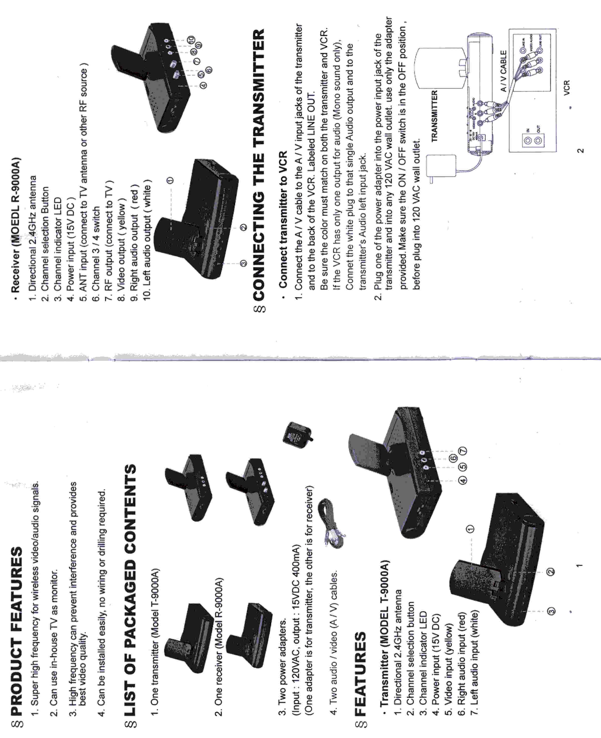 A/V Wireless Transmitter User Manual
