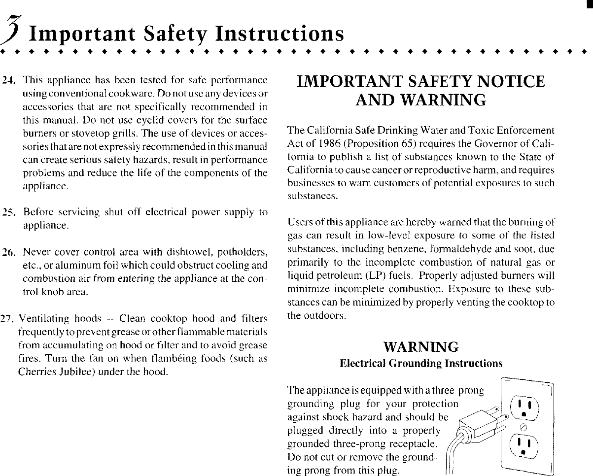 Page 4 of 8 - Jenn-Air CCG2523B User Manual  COOKTOP - Manuals And Guides L0521486