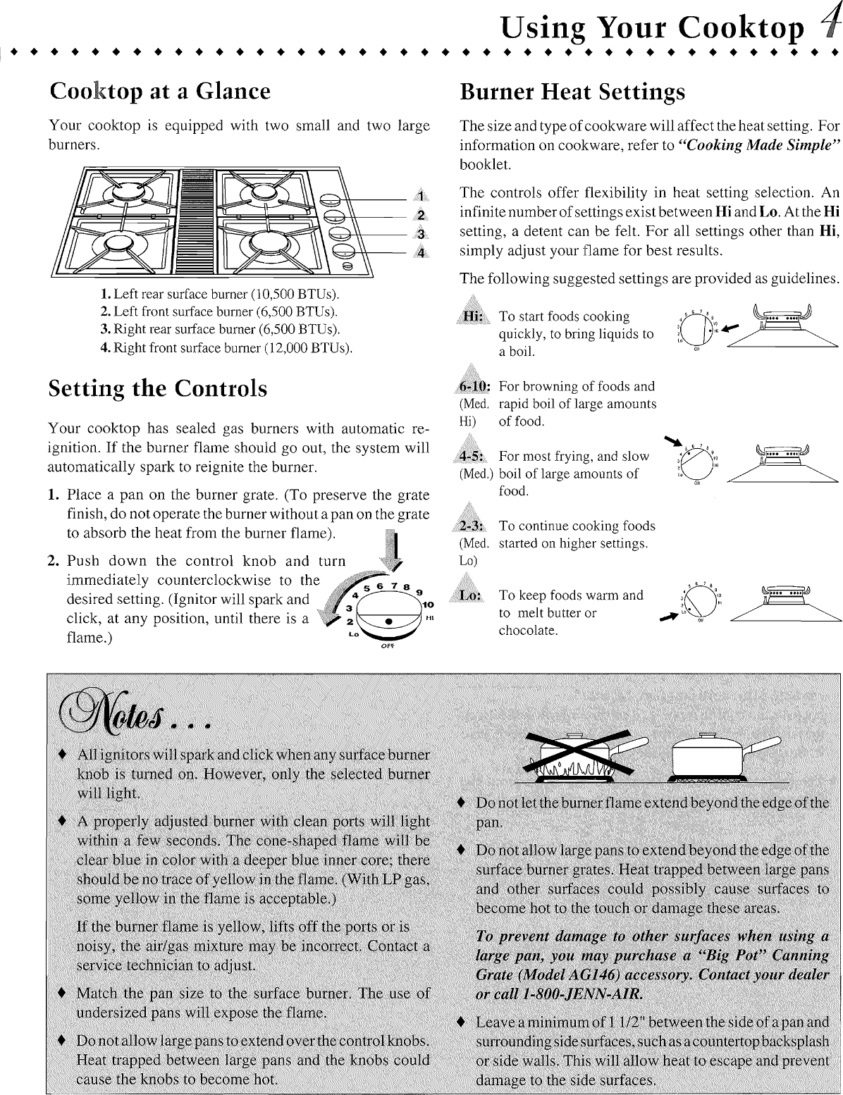 Page 5 of 8 - Jenn-Air CVGX2423B User Manual  COOKTOP - Manuals And Guides 1007648L