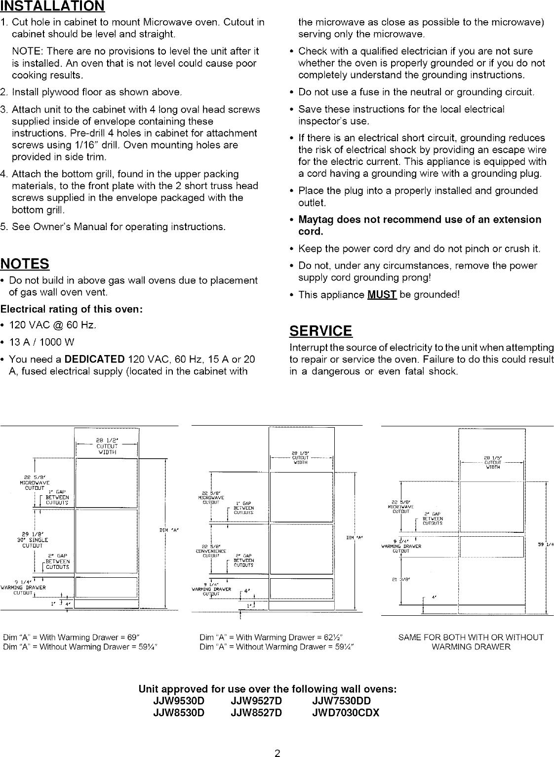 Page 2 of 2 - Jenn-Air JMC8130DDB User Manual  JENN AIR COOKING - Manuals And Guides L0523205