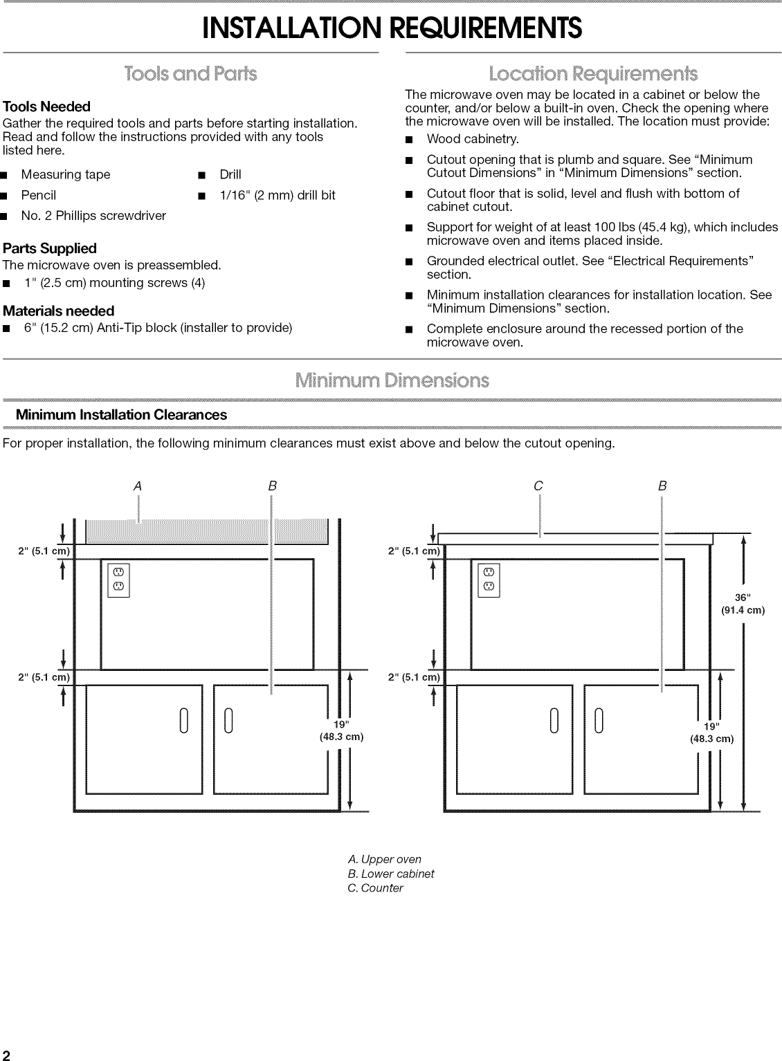 Page 2 of 12 - Jenn-Air JMD2124WS0 User Manual  BUILT-IN MICROWAVE OVEN - Manuals And Guides L0912048