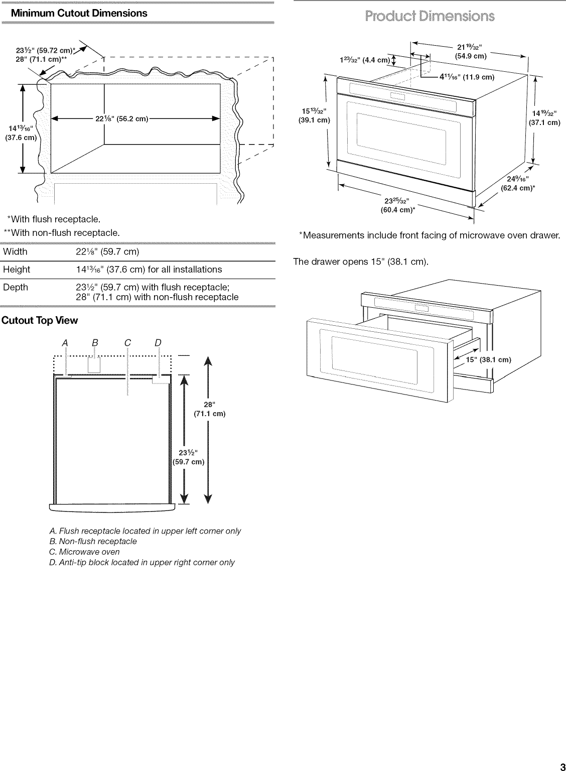 Page 3 of 12 - Jenn-Air JMD2124WS0 User Manual  BUILT-IN MICROWAVE OVEN - Manuals And Guides L0912048