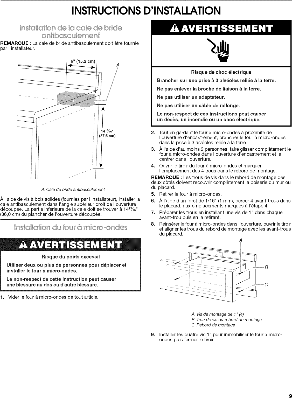 Page 9 of 12 - Jenn-Air JMD2124WS0 User Manual  BUILT-IN MICROWAVE OVEN - Manuals And Guides L0912048