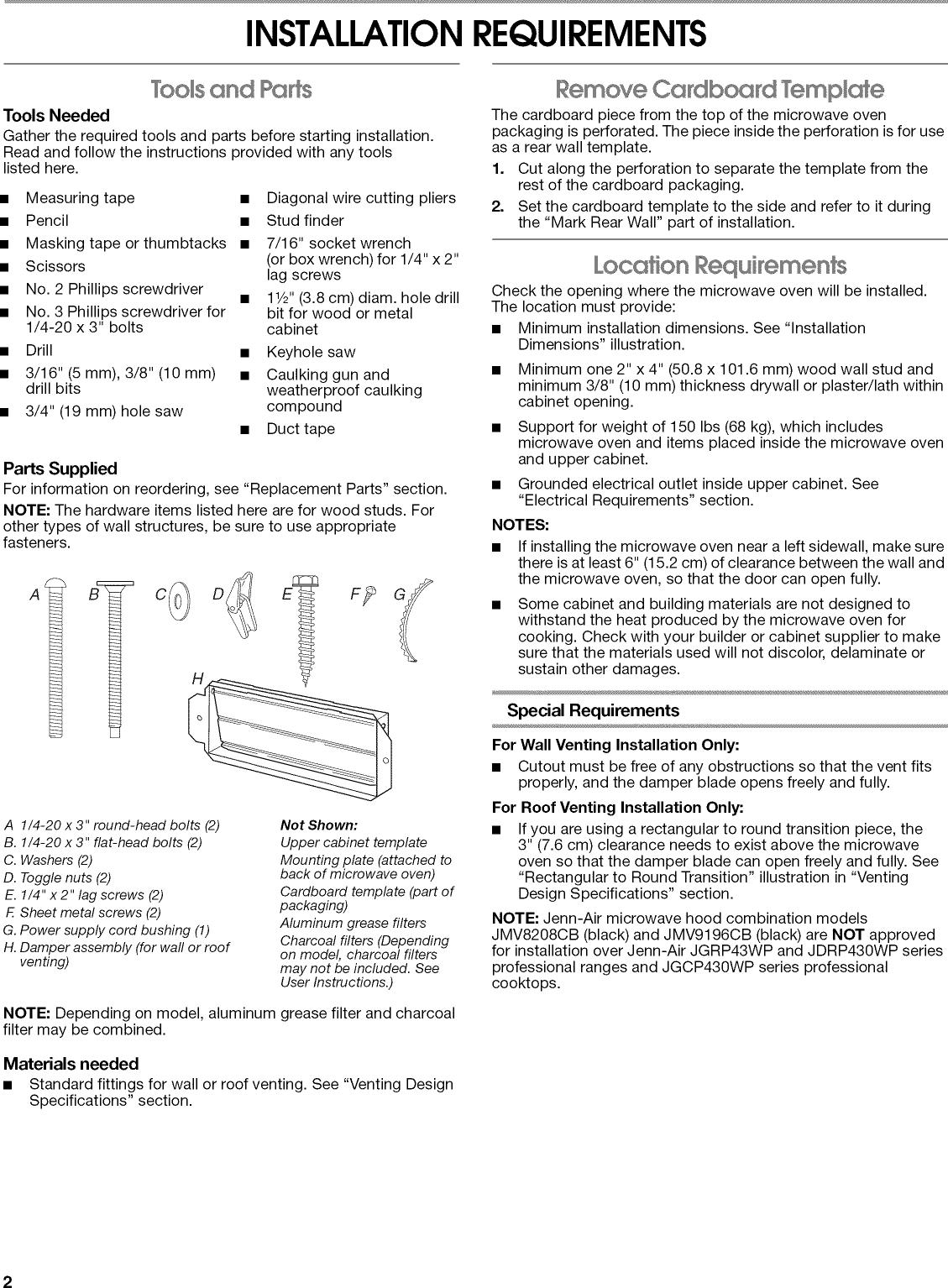 Jenn Air JMV8208CB0 User Manual MICROWAVE Manuals And Guides 1403143L