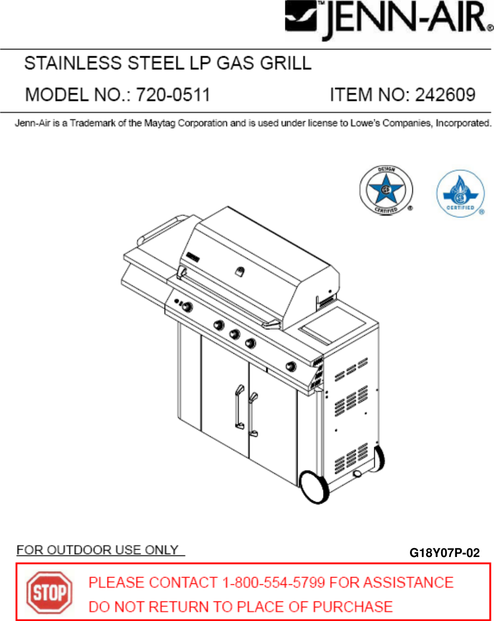 Jennair 720 0511 Users Manual