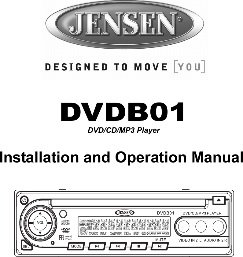 Jensen Dvdb01 Users Manual
