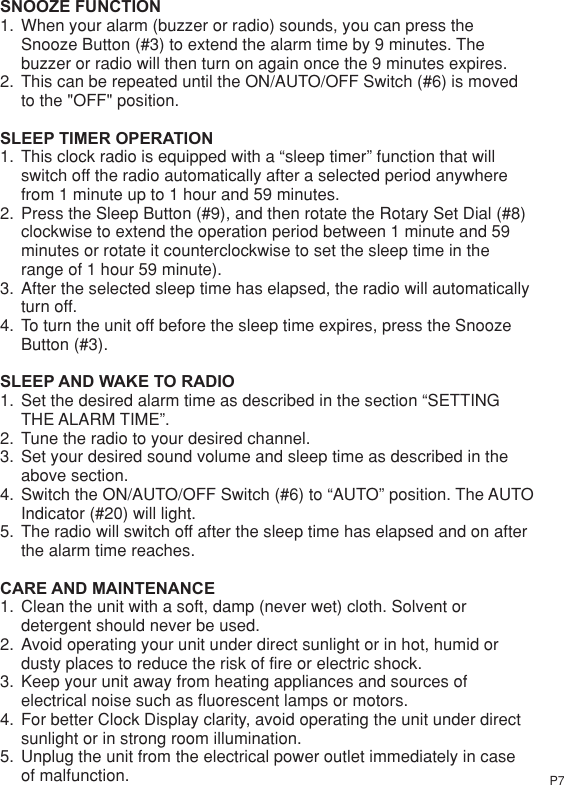 Page 8 of 11 - Jensen Jensen-Hello-Kitty-Kt2054-Users-Manual-  Jensen-hello-kitty-kt2054-users-manual