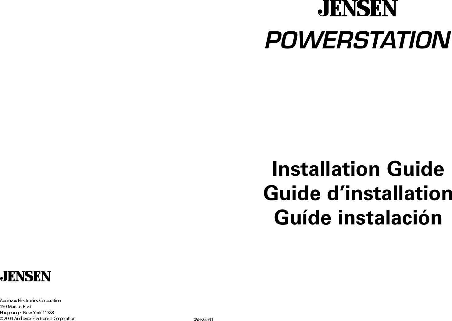 Page 1 of 9 - Jensen Jensen-Powerstation-Users-Manual- SPK 040203 INST_JPC25  Jensen-powerstation-users-manual