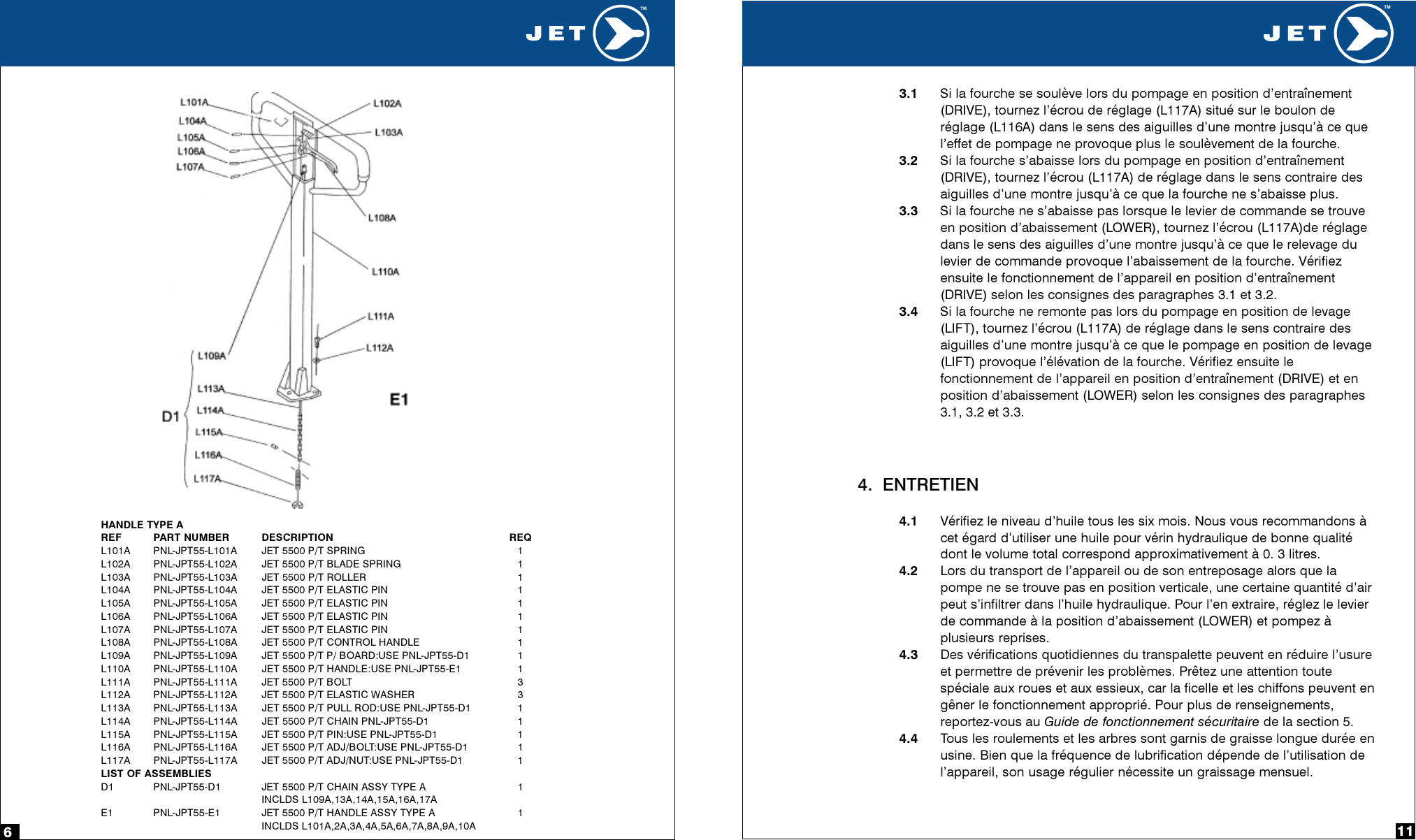 Page 6 of 8 - Jet-Airways Jet-Airways-Hand-Pallet-Truck-Pt-5500-Users-Manual-  Jet-airways-hand-pallet-truck-pt-5500-users-manual