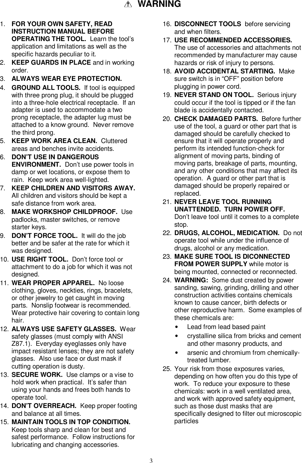 Page 3 of 11 - Jet-Tools Jet-Tools-Afs-2000-Users-Manual-  Jet-tools-afs-2000-users-manual