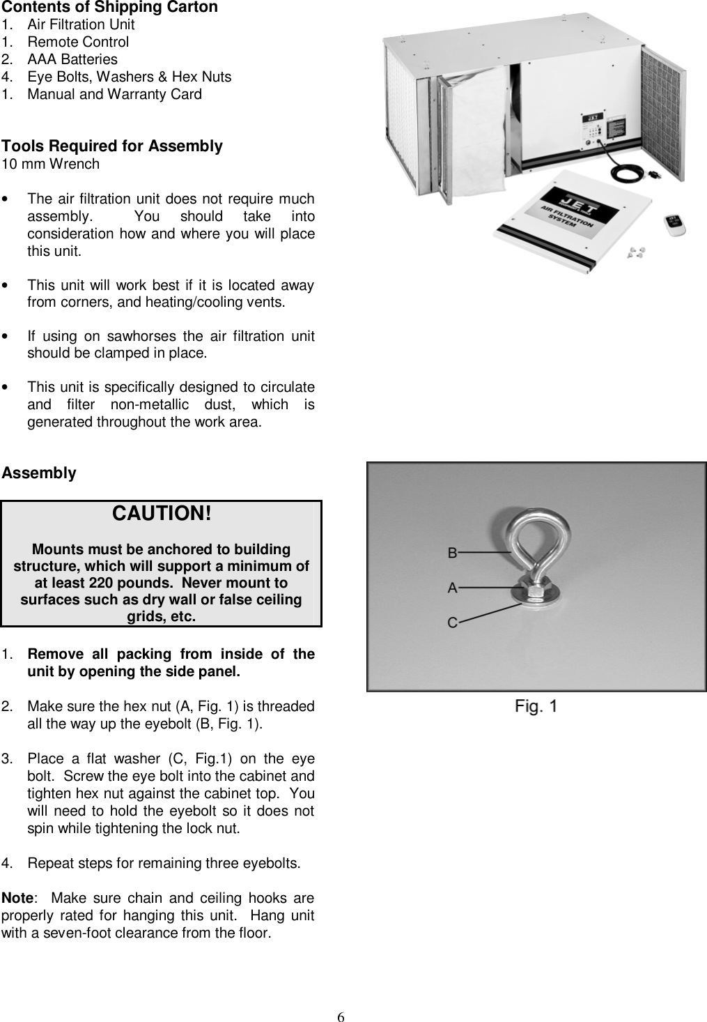 Page 6 of 11 - Jet-Tools Jet-Tools-Afs-2000-Users-Manual-  Jet-tools-afs-2000-users-manual