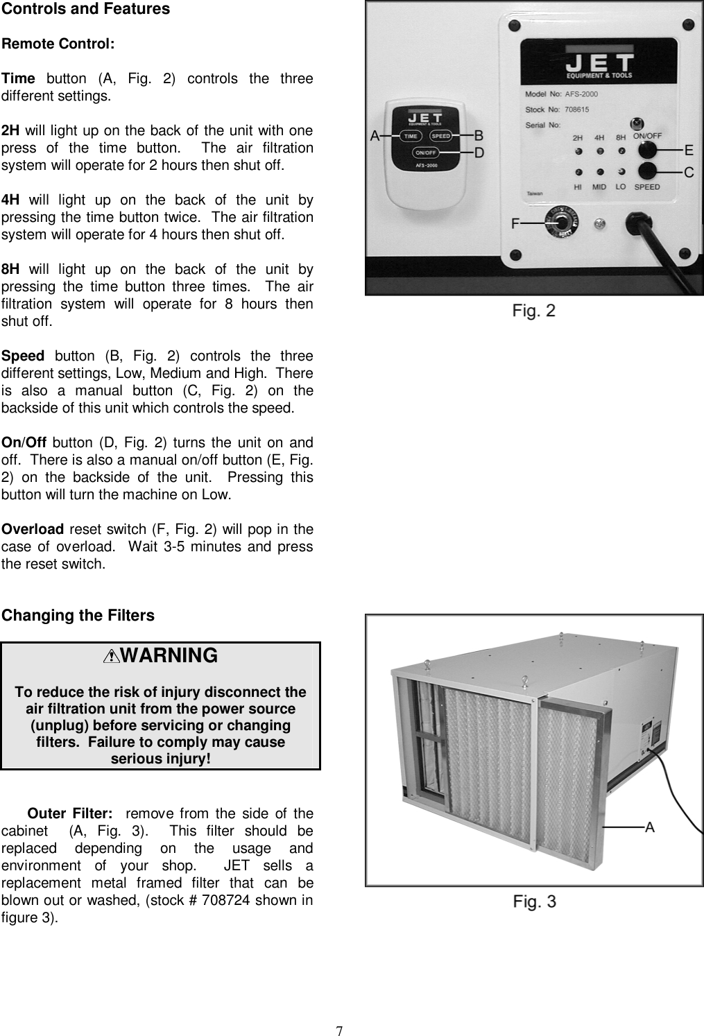 Page 7 of 11 - Jet-Tools Jet-Tools-Afs-2000-Users-Manual-  Jet-tools-afs-2000-users-manual