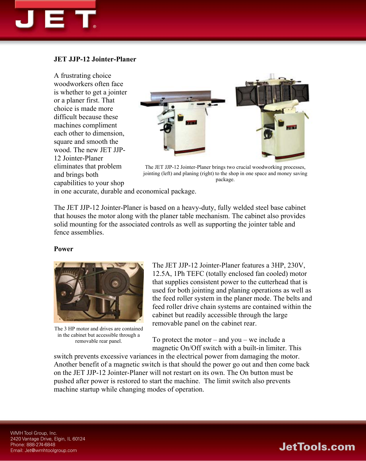 Page 1 of 4 - Jet-Tools Jet-Tools-Jjp-12-Users-Manual- JET JJP-12 Jointer-Planer  Jet-tools-jjp-12-users-manual