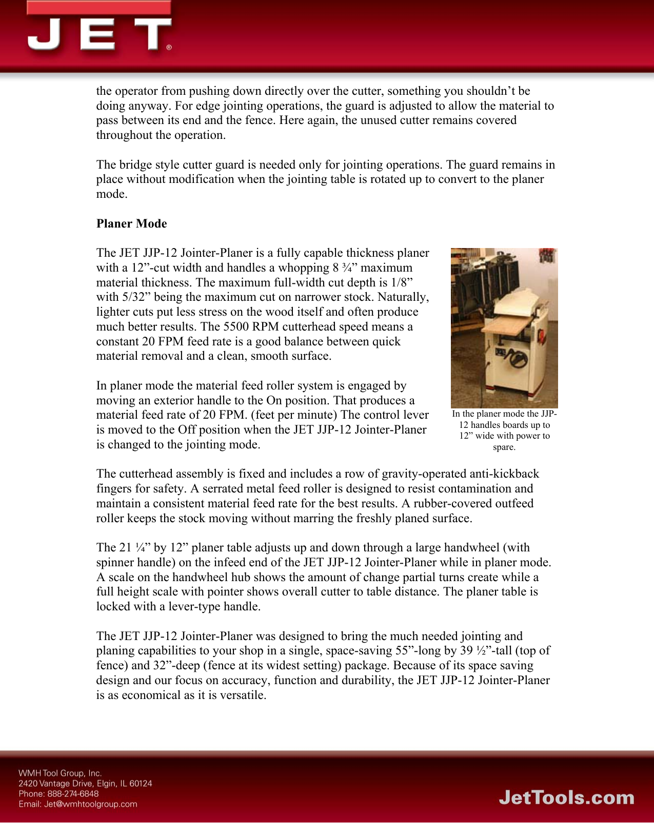 Page 4 of 4 - Jet-Tools Jet-Tools-Jjp-12-Users-Manual- JET JJP-12 Jointer-Planer  Jet-tools-jjp-12-users-manual