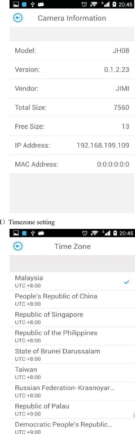      I˅Timezone setting      