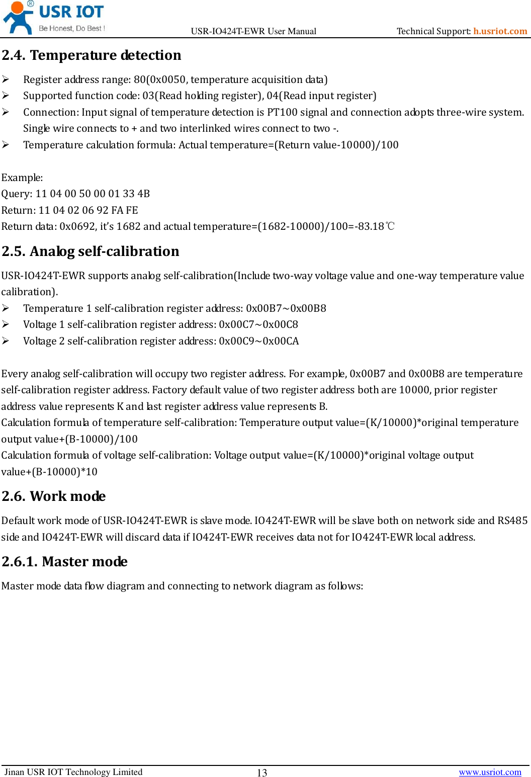 Page 13 of Jinan USR IOT Technology IO424T 4DI4DO2AI1PT Network IO with ETH/WIFI User Manual USR IO424T EWR  V1 0 3 01
