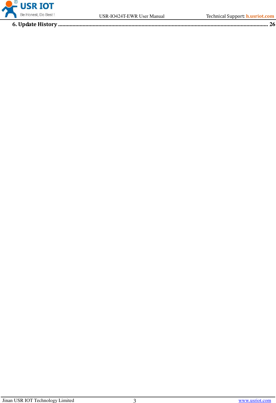 Page 3 of Jinan USR IOT Technology IO424T 4DI4DO2AI1PT Network IO with ETH/WIFI User Manual USR IO424T EWR  V1 0 3 01