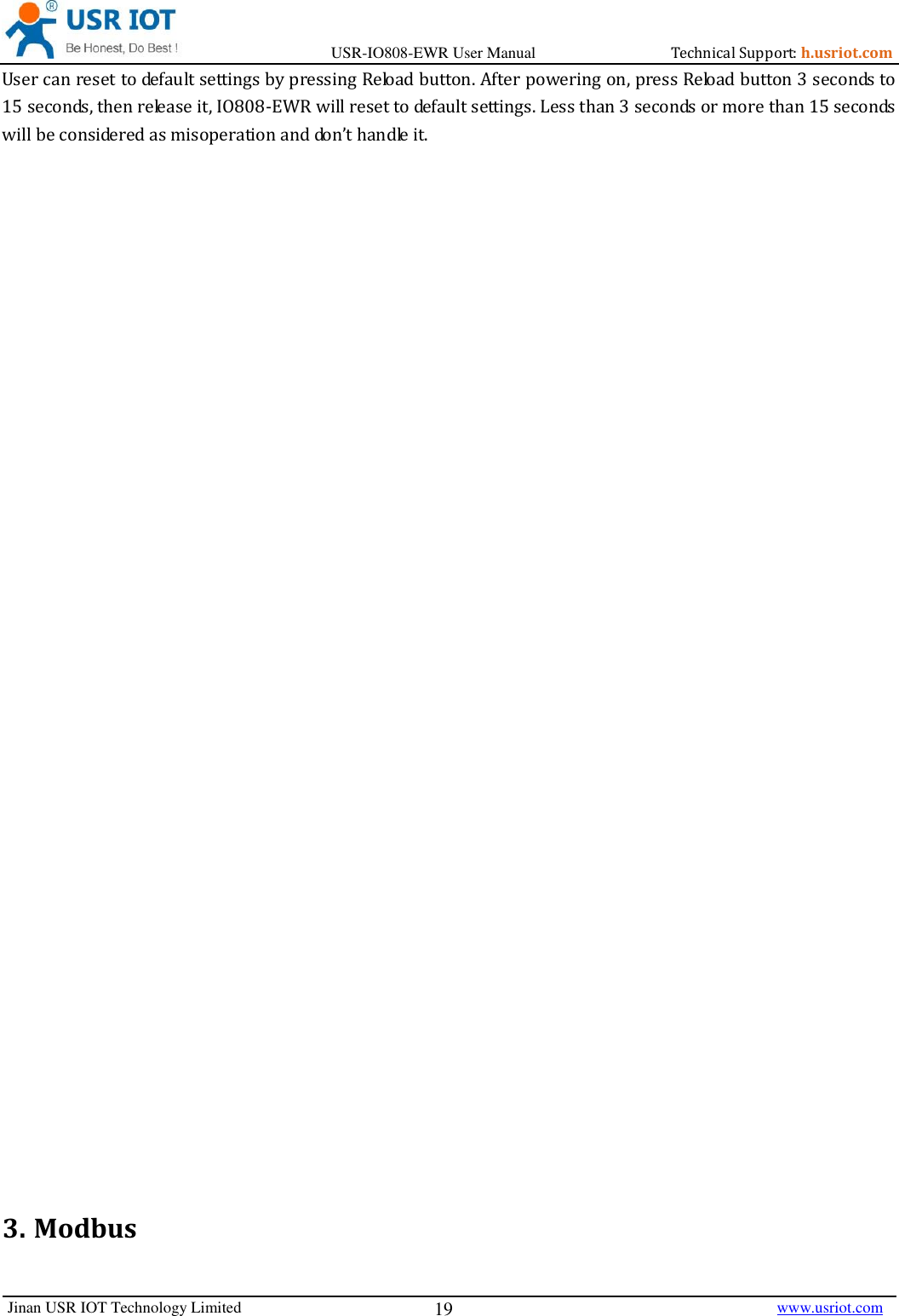 Page 19 of Jinan USR IOT Technology IO808 8DI8DO Network IO with ETH/WIFI User Manual USR IO808 EWR  V1 0 4 01