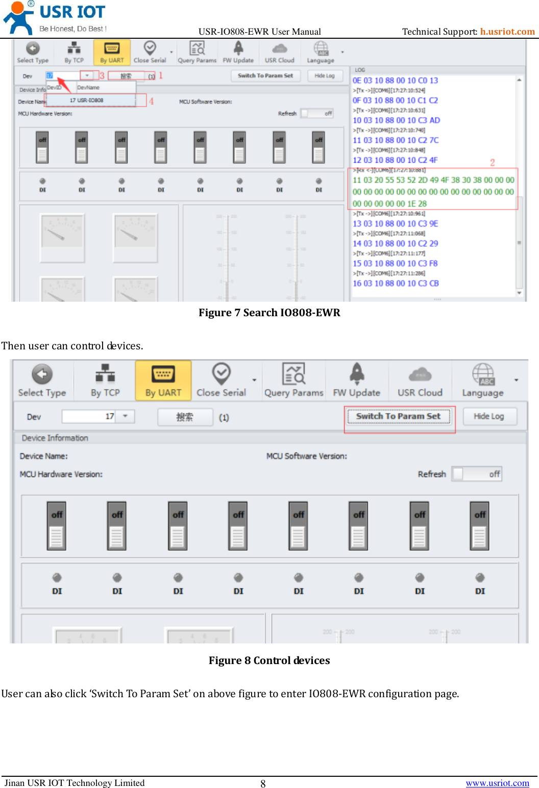 Page 8 of Jinan USR IOT Technology IO808 8DI8DO Network IO with ETH/WIFI User Manual USR IO808 EWR  V1 0 4 01