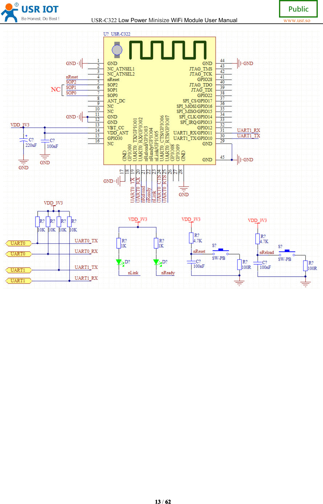 USR-C322LowPowerMinisizeWiFiModuleUserManualwww.usr.so13131313/6262626 2