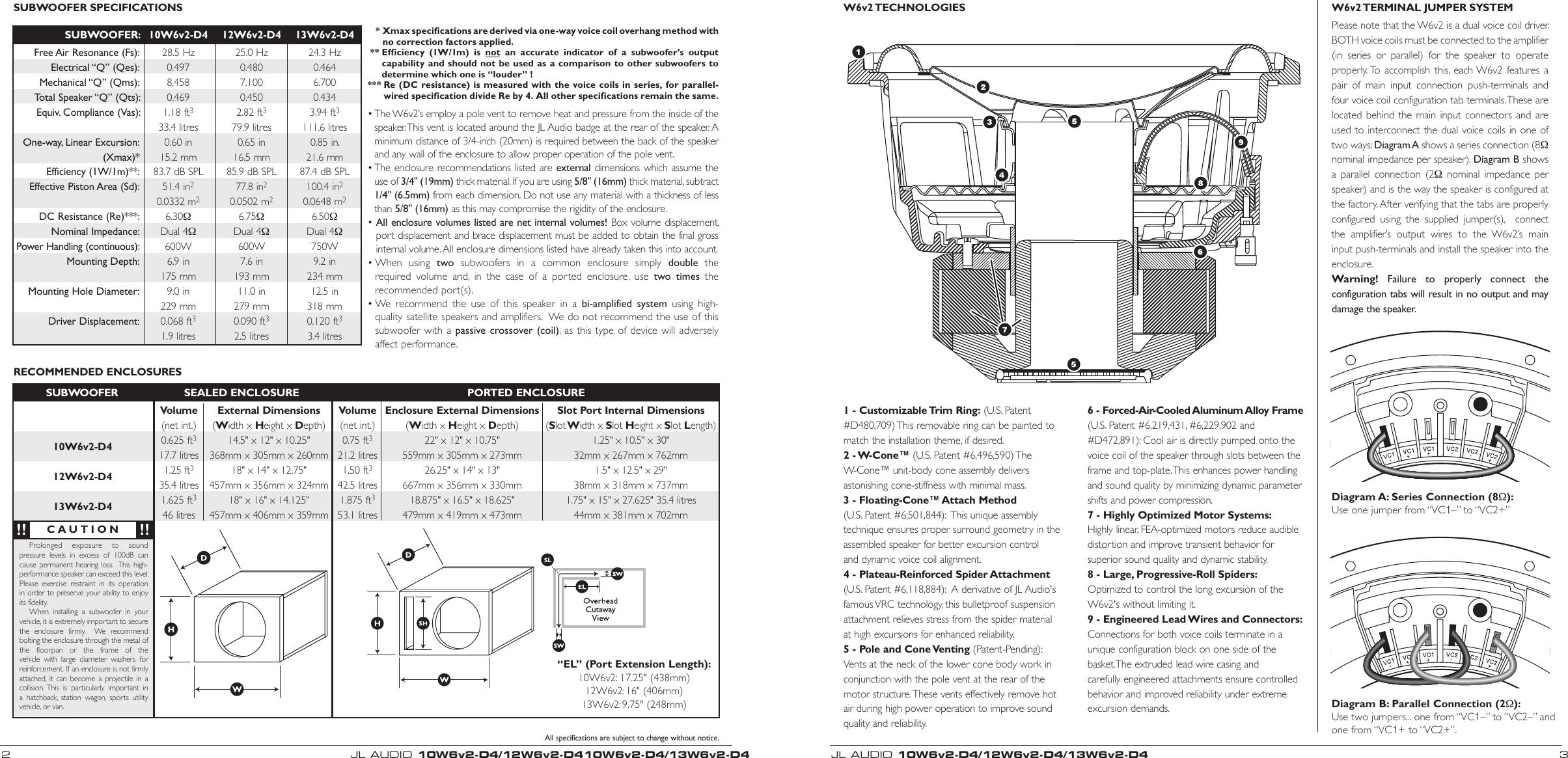 Jl Audio 10w6v2 D4 Users Manual