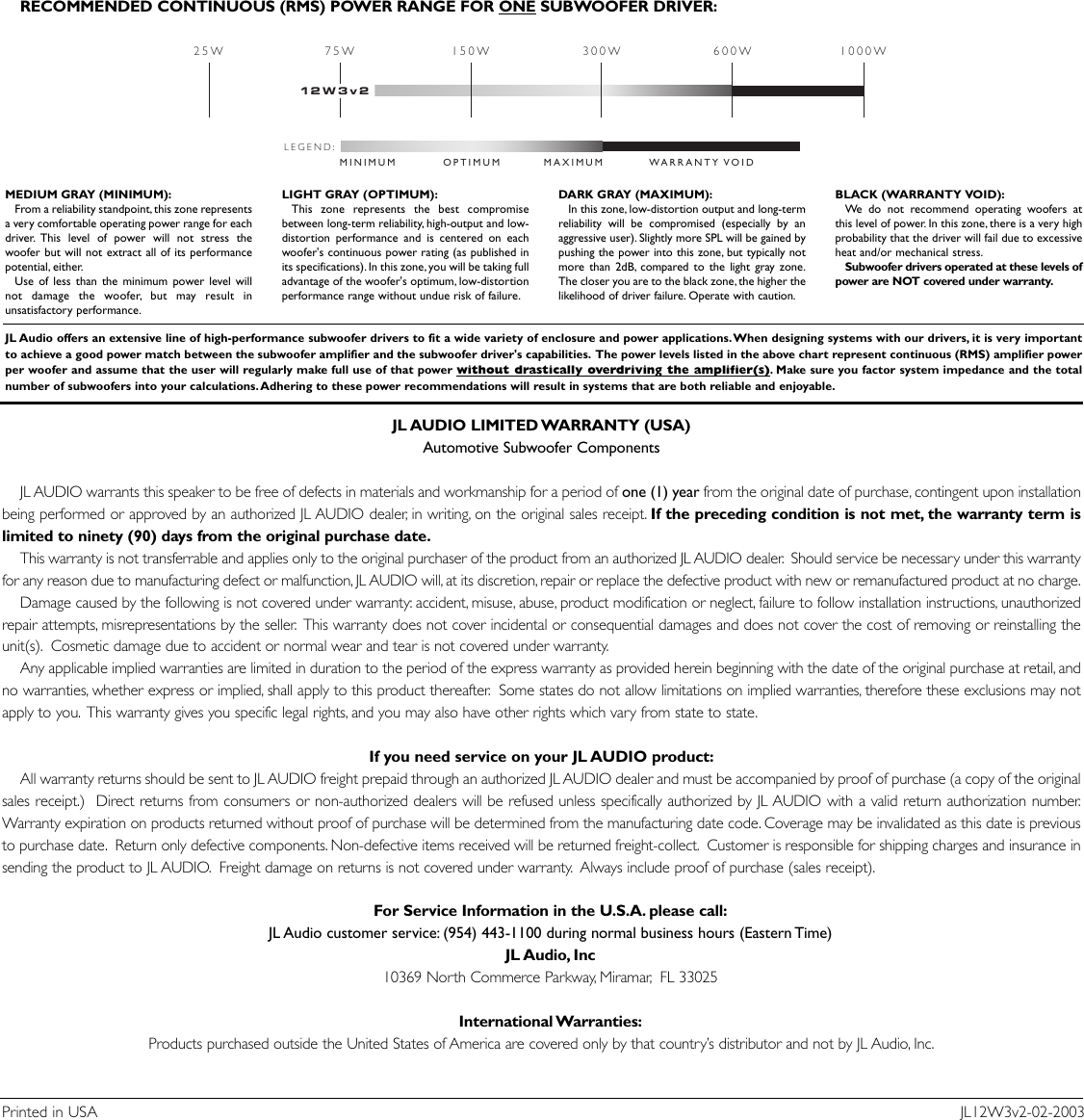 Page 4 of 4 - Jl-Audio Jl-Audio-12W3V2-Users-Manual- 12W3v2_MAN  Jl-audio-12w3v2-users-manual