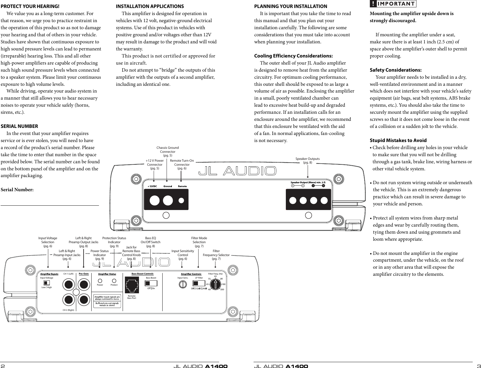 Jl Audio A1400 Users Manual A1400_MAN_CH