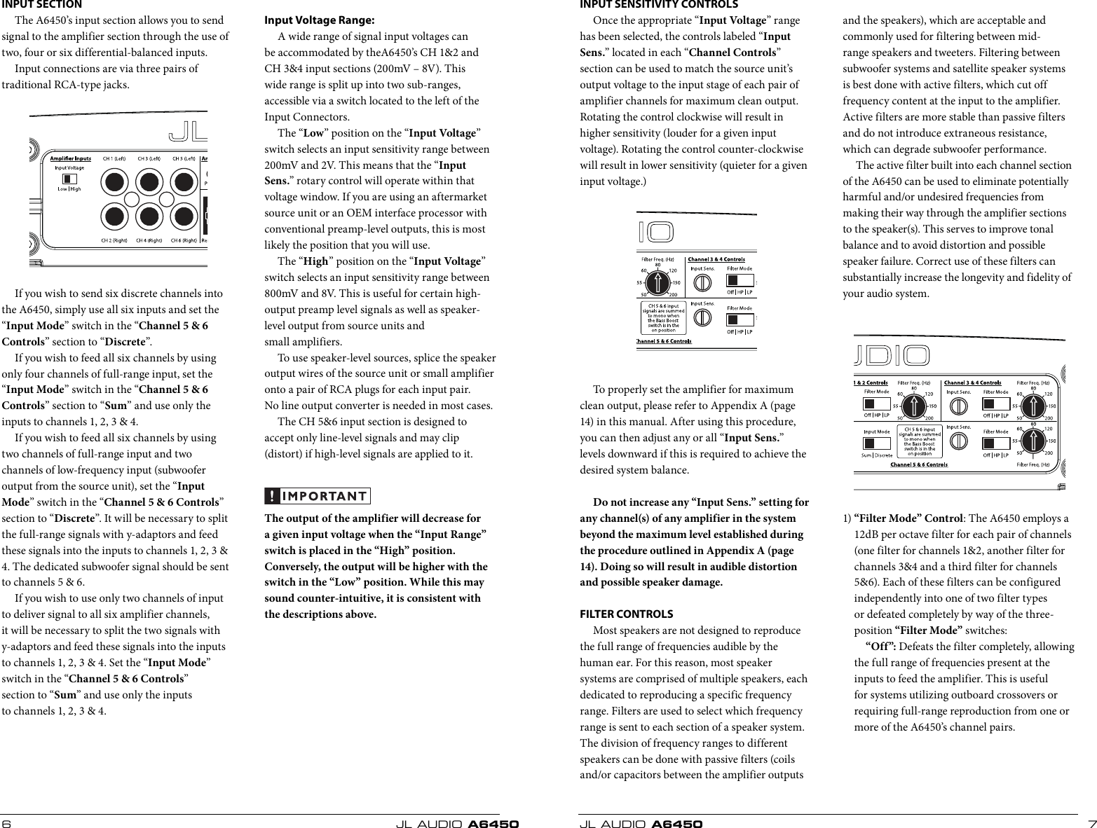 Page 4 of 11 - Jl-Audio Jl-Audio-A6450-Users-Manual- A6450_MAN_CH Jl-audio-a6450-users-manual