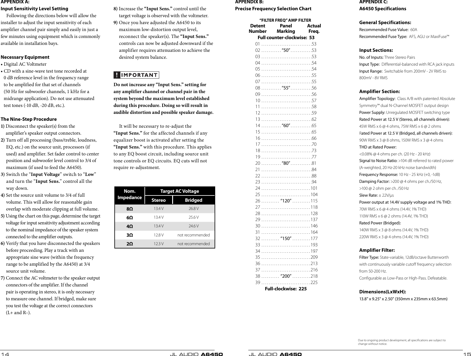 Page 8 of 11 - Jl-Audio Jl-Audio-A6450-Users-Manual- A6450_MAN_CH Jl-audio-a6450-users-manual
