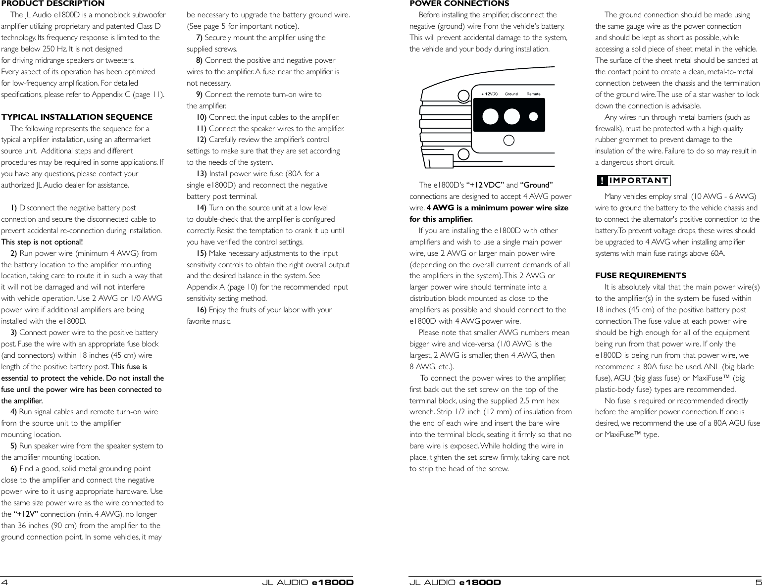 Jl Audio E1800D Users Manual E1800_MAN_CH