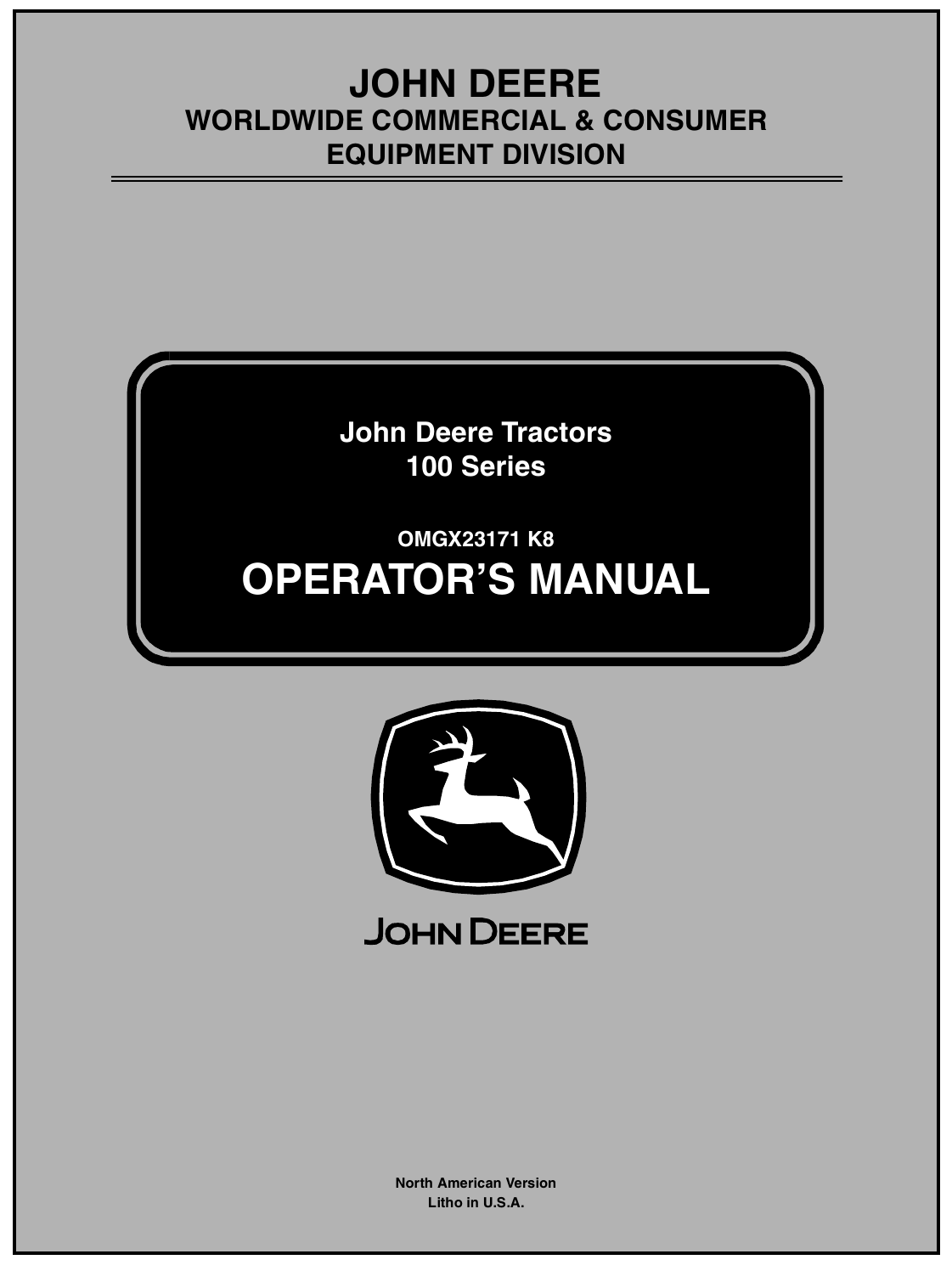 John Deere Model E Instructions and Parts List No 107T 