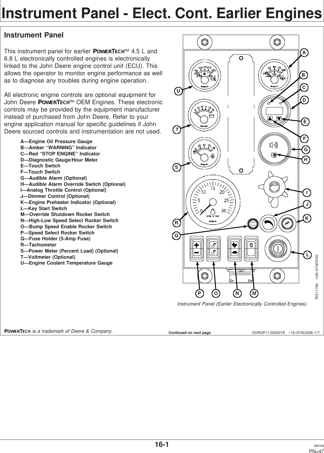 John Deere Powertech 6068 Users Manual 100525UNIT
